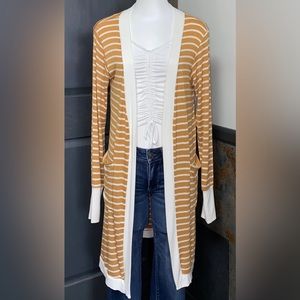Boutique Striped Mid Length Cardigan NWT